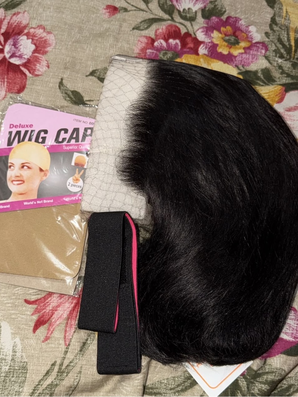 Deluxe Black Wig Cap and Hair Accessory Set